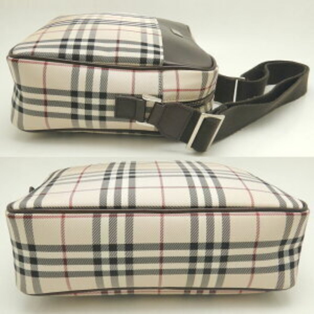 Burberry Nova Check Nylon Leather Shoulder Bag Beige Tan Brown - Picture 4 of 9